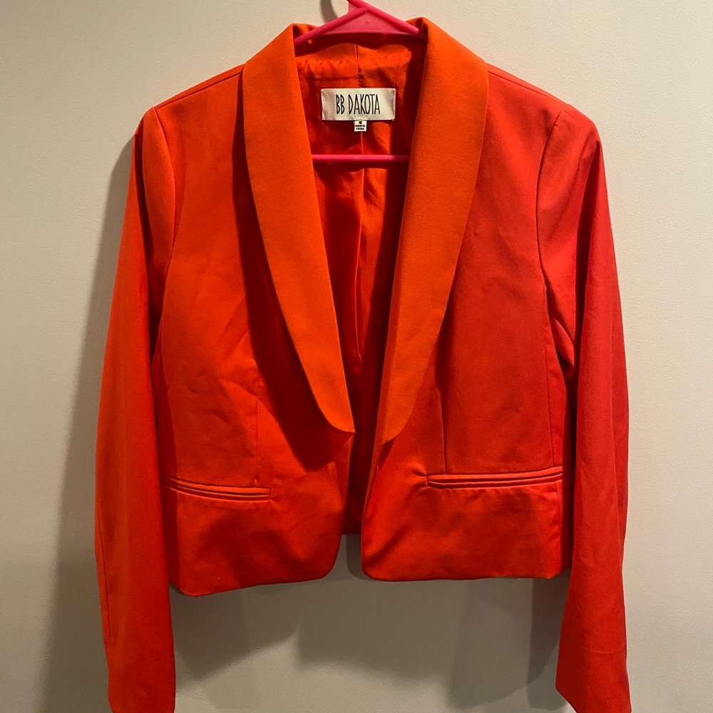 BB Dakota Cherry Red Cropped Blazer